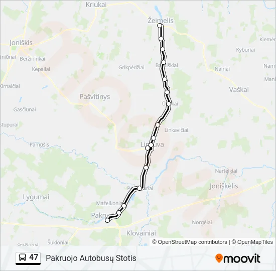 47 Bus Line Map
