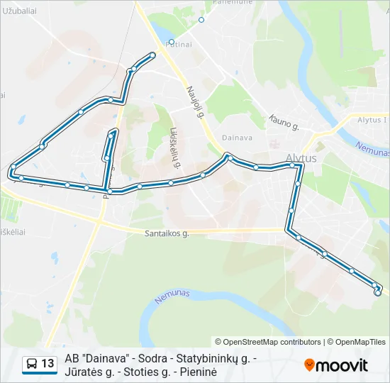 13 Bus Line Map