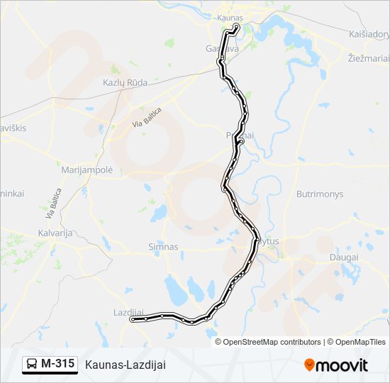 M-315 bus Line Map