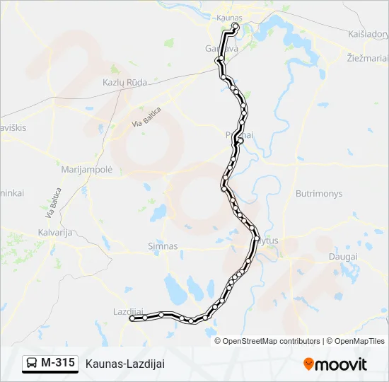M-315 Bus Line Map