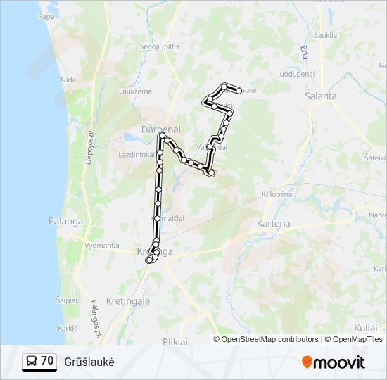 70 Bus Line Map