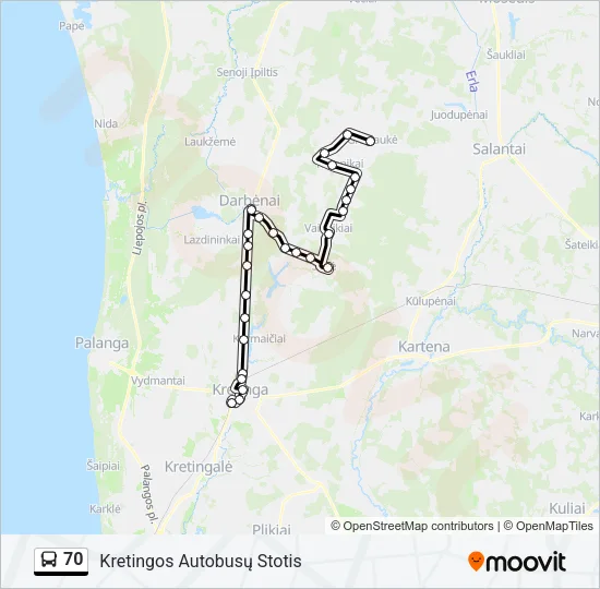 70 Bus Line Map