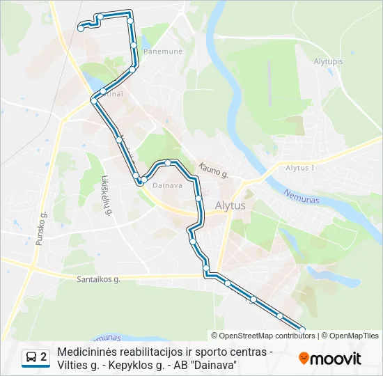 Автобус 2: карта маршрута