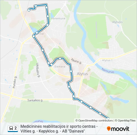 2 Bus Line Map