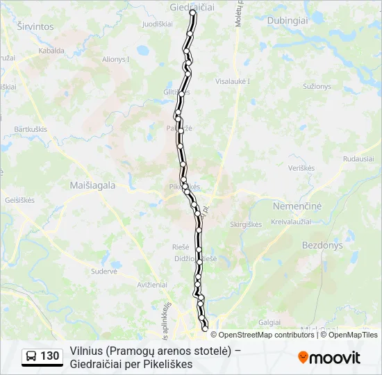 130 Bus Line Map