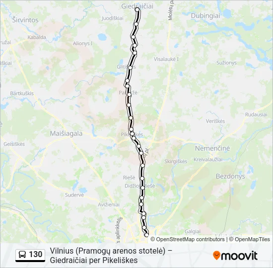 130 Bus Line Map