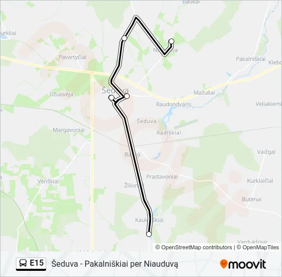 E15 Bus Line Map