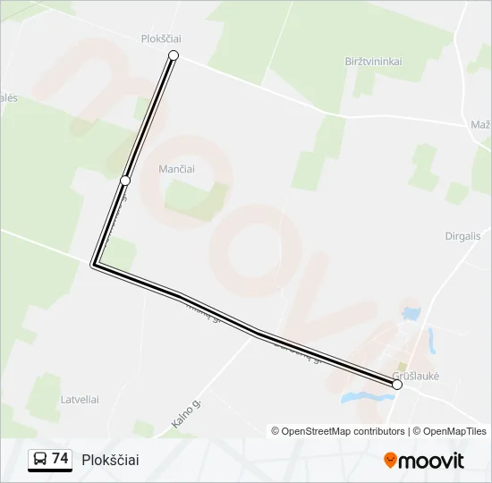 74 Bus Line Map
