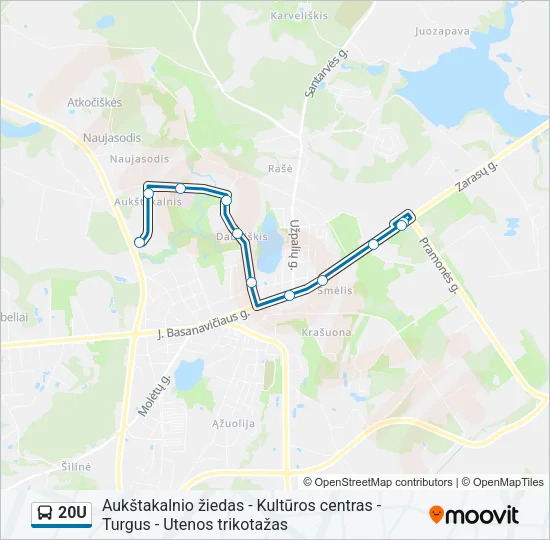 20U Bus Line Map