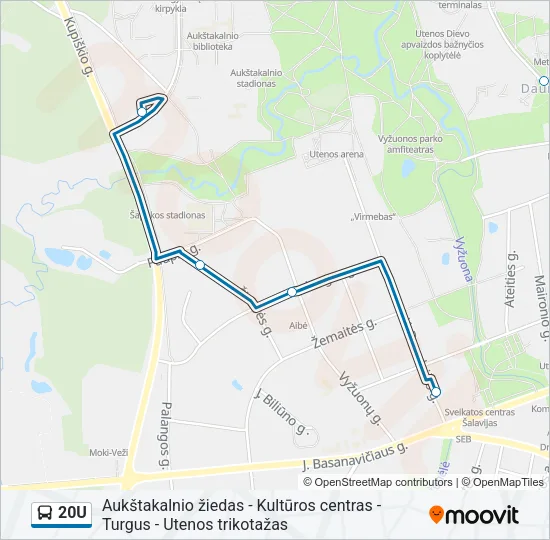 20U Bus Line Map