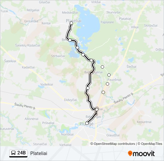Автобус 24B: карта маршрута