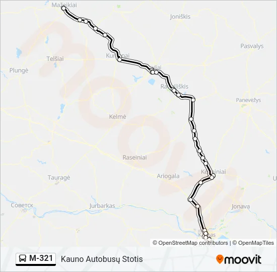 M-321 Bus Line Map