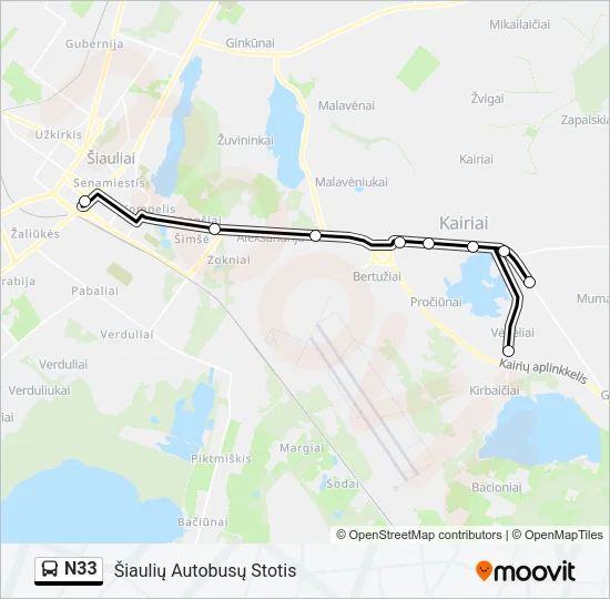 N33 Bus Line Map