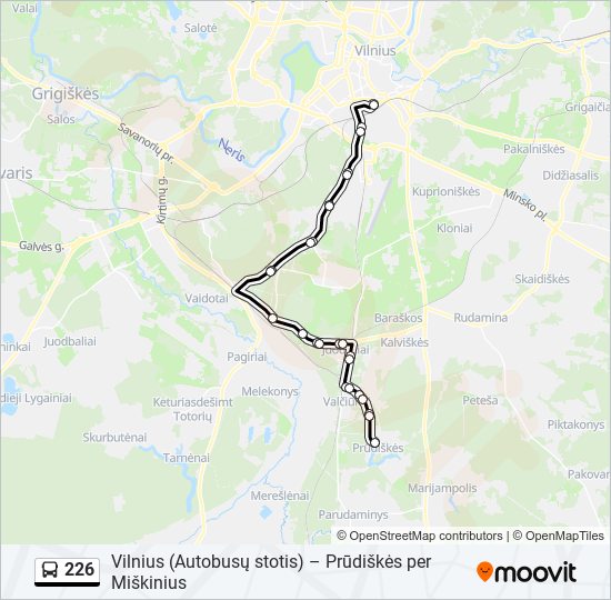 226 bus Line Map