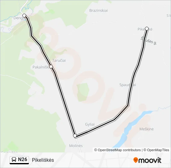 Автобус N26: карта маршрута