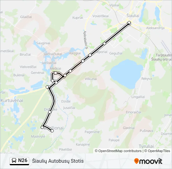 N26 Bus Line Map