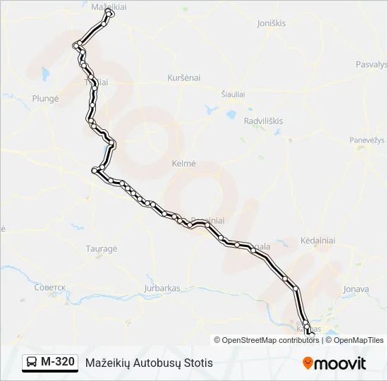 M-320 Bus Line Map