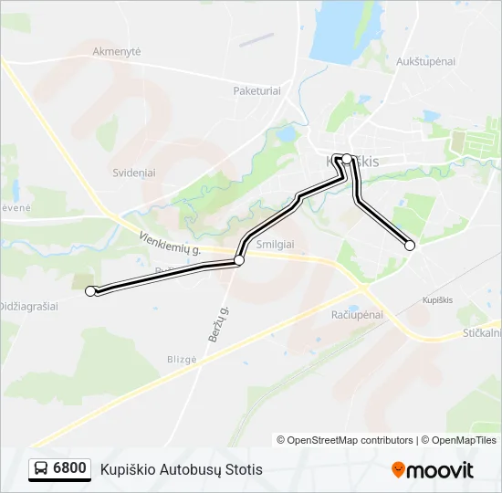 Автобус 6800: карта маршрута