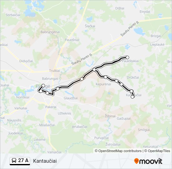 Автобус 27 A: карта маршрута