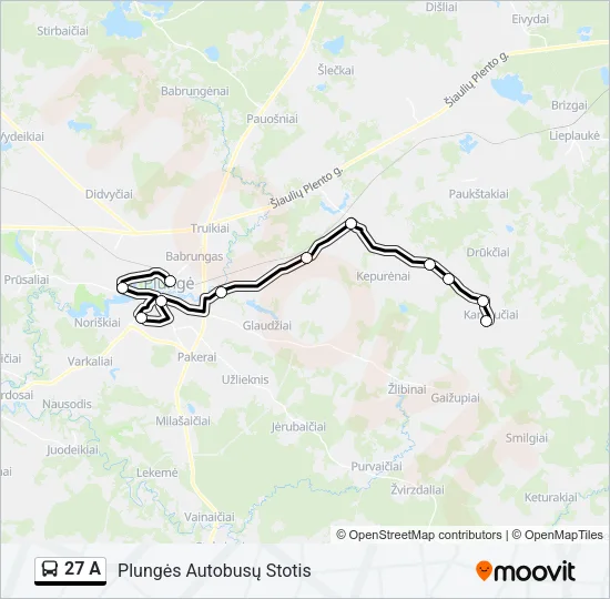 27 A Bus Line Map