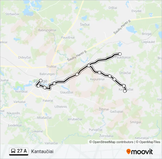 27 A Bus Line Map