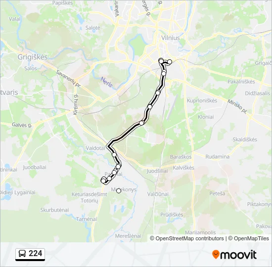 224 Bus Line Map