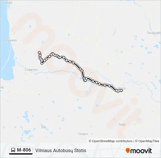 M-806 Bus Line Map