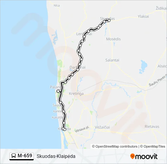 M-659 Bus Line Map