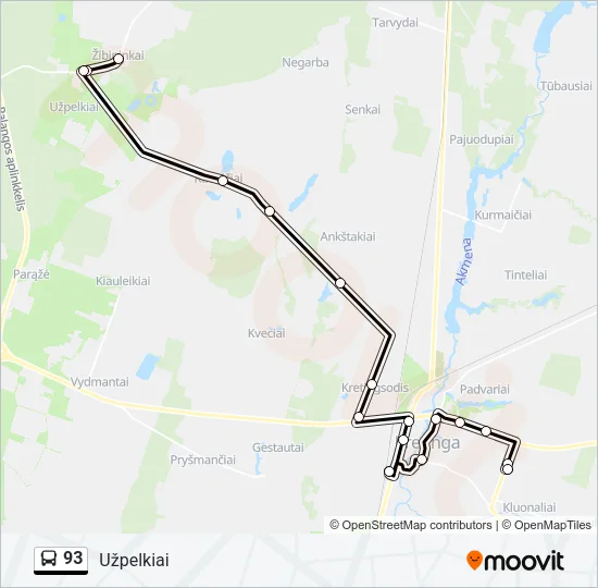 93 Bus Line Map