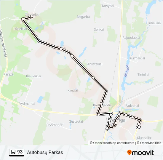93 Bus Line Map