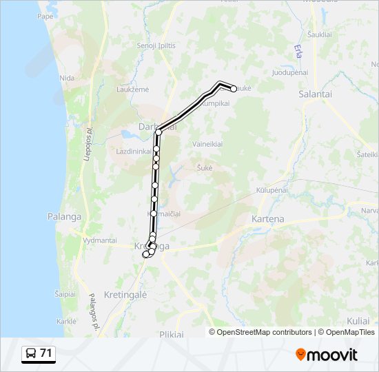 Автобус 71: карта маршрута