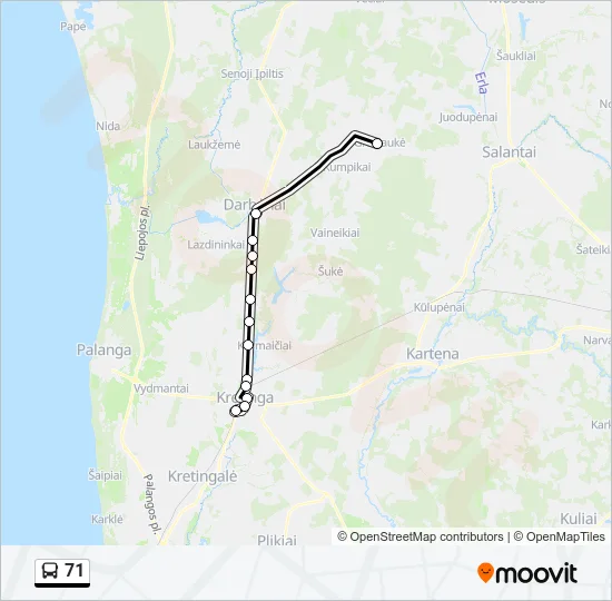 71 Bus Line Map