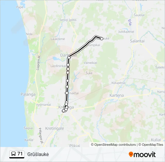 71 Bus Line Map