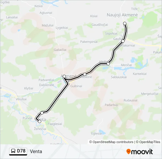D78 Bus Line Map