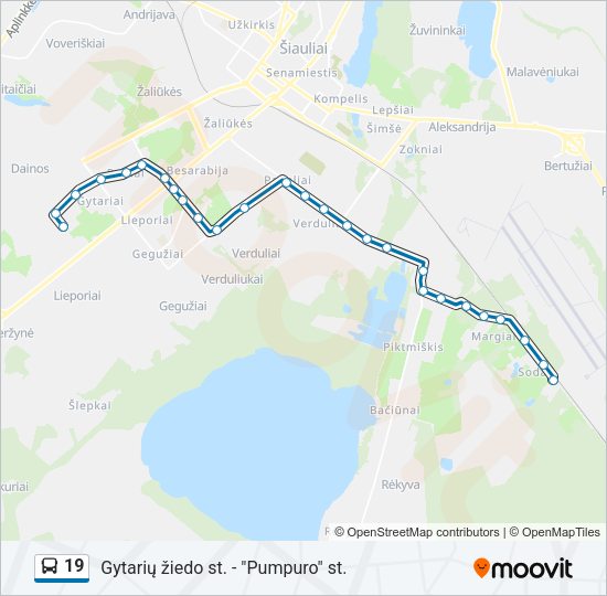 Автобус 19: карта маршрута