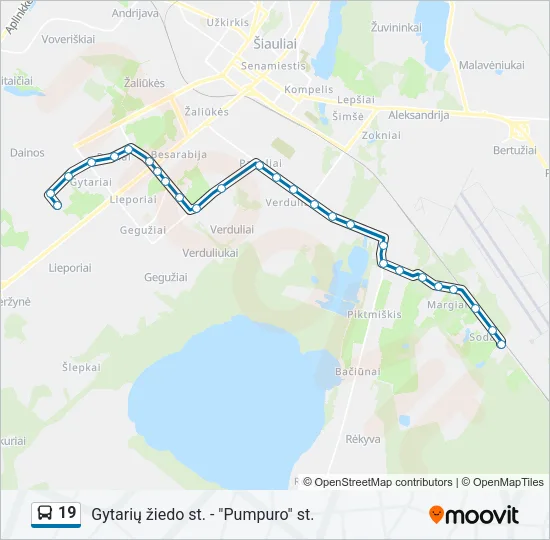 19 Bus Line Map
