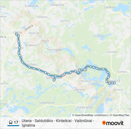 17 Route: Schedules, Stops & Maps - Ignalinos Autobusų Stotis (Updated)