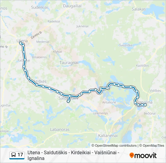 Автобус 17: карта маршрута