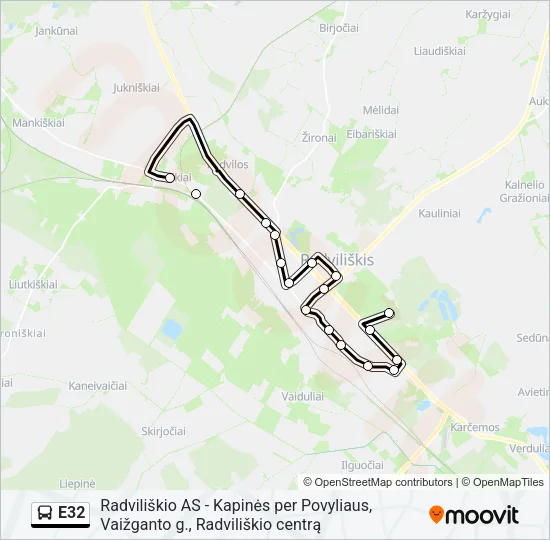 E32 Bus Line Map