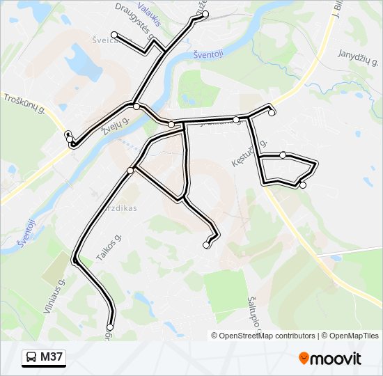 M37 bus Line Map