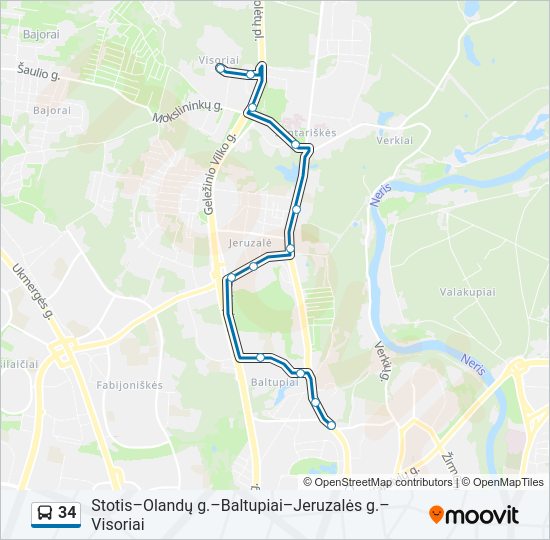 34  kelionės žemėlapis