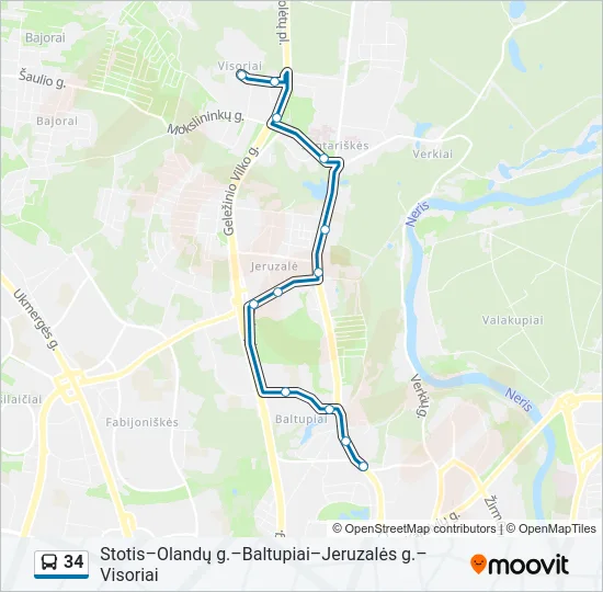 34  kelionės žemėlapis
