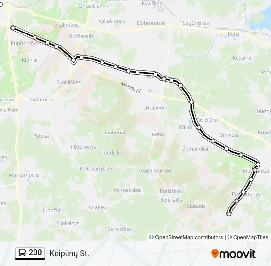 200 Bus Line Map