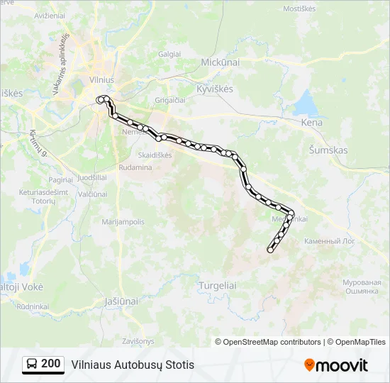 200 Bus Line Map