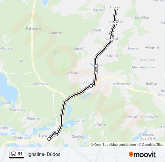 Автобус 81: карта маршрута