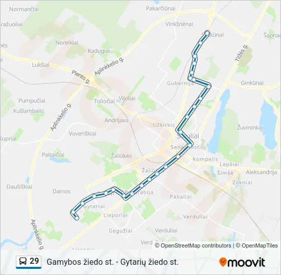 29 Bus Line Map
