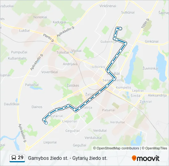 29 Bus Line Map