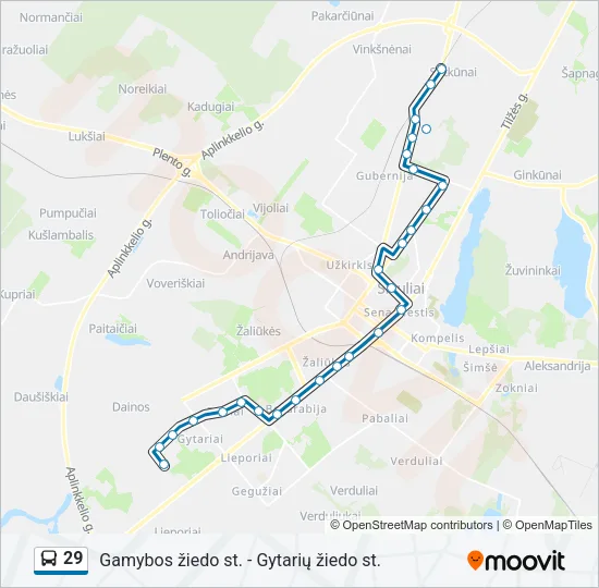 29 Bus Line Map