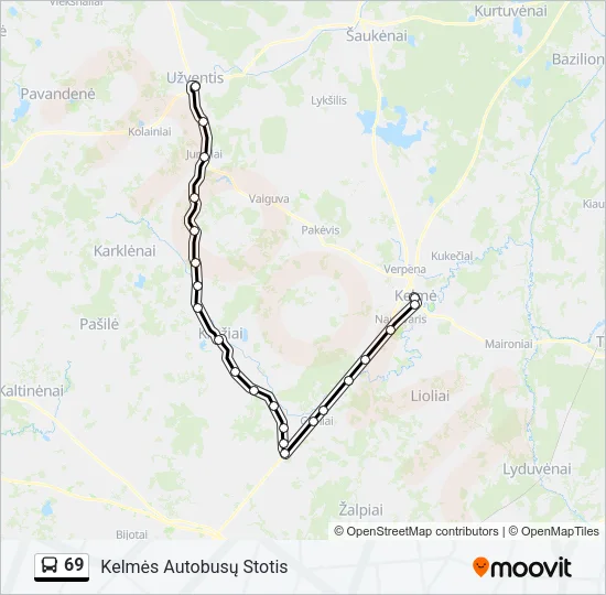69 Bus Line Map