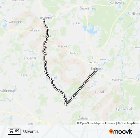 69 Bus Line Map